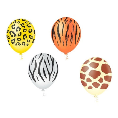 25 Unid - Balão Bexiga Safari AnimaisSortido 10 Polegadas