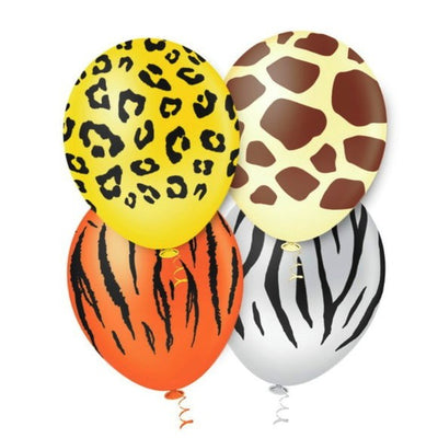 25 Unid - Balão Bexiga Safari AnimaisSortido 10 Polegadas
