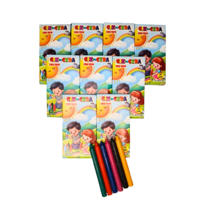 50 Cx Giz de Cera Pequeno p/ Kit Festa Lembrancinha Infantil.