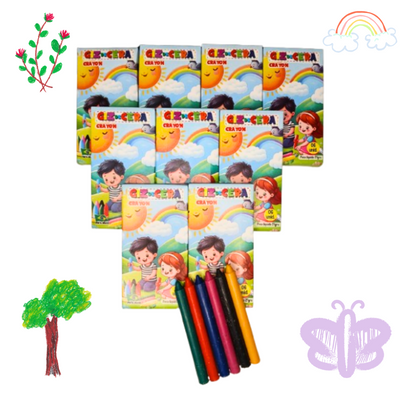 50 Cx Giz de Cera Pequeno p/ Kit Festa Lembrancinha Infantil.