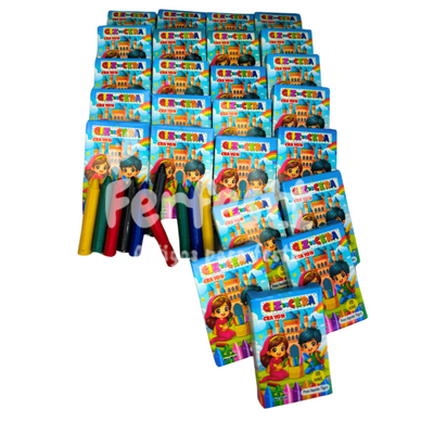 10 Mini Giz de Cera 5 Cores P/ Kit Festa Lembrancinha