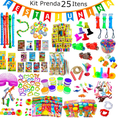 Kit 25 Brinquedo Infantil p/ Kit Festa lembrancinha Prenda dia das Crianças