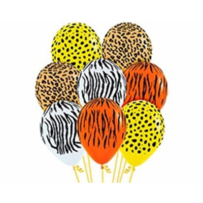 25 Unid - Balão Bexiga Safari AnimaisSortido 10 Polegadas