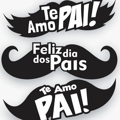 Kit 6 Enfeites Feliz Dia Dos Pais Bigode Plaquinha Festa