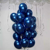 12 Balão 14 Pol Azul Escuro Meia Noite Cromado Gigante Bexiga Metalizado