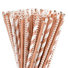 Canudo de Papel Rose Gold Metalizado Descartável Papel Decoração