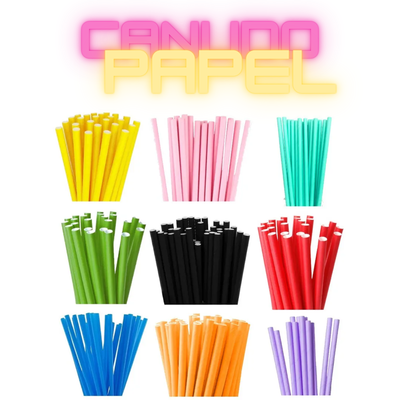 25 Unid Canudo De Papel Colorido Descartável Festa Drink