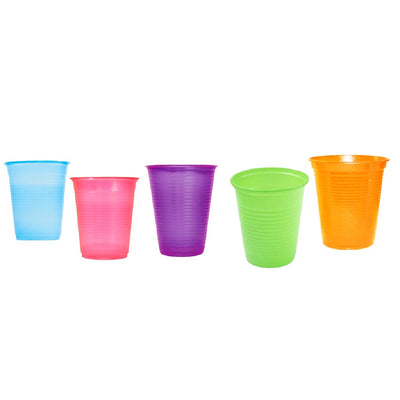 50 Copo Neon - Brilha Luz Negra Descartável Plástico 200 Ml