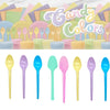 50 Colher Descartável Plástico Candy Color Colors Pastel