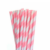25 Unid Canudo De Papel Listrados Coloridos Descartável