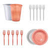 Kit 150 Itens Descartaveis 50 Pratinho + 50 Garfinho + 50 Copo Descartavel Ano Novo Natal Decoração