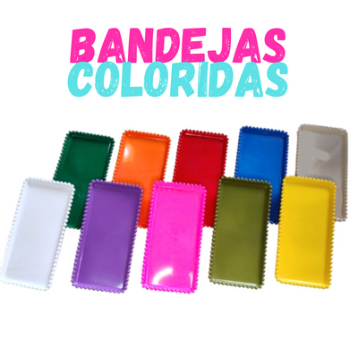 Bandeja Retangular Cores P/ Doces Salgadinhos Festa Decoração