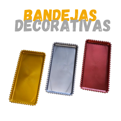 Bandeja Retangular Perola Ano Novo P/ Doces Salgadinhos Festa Decoração