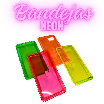 Bandeja Retangular Neon P/ Doces Salgadinhos Festa Decoração