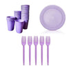 Kit 150 Itens Festa 50 Garfinho + 50 Pratinho + 50 Copo Descartaveis Candy Color