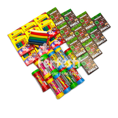 10 Massinha de Modelar + 10 Bolha Sabão + 10 Jogo Memoria Infantil Kit Festa Lembrancinha