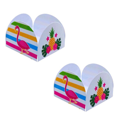 Kit 50 Forminha 4 Pétalas p/ Doces Flamingo Festa Tropical Havaiana Tardezinha
