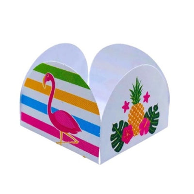 Kit 50 Forminha 4 Pétalas p/ Doces Flamingo Festa Tropical Havaiana Tardezinha