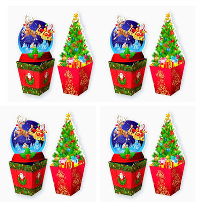 Enfeite de Mesa Natal - Papai Noel Árvore de Natal Feliz Natal Decoração Festa