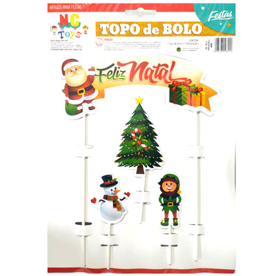 Topo de Festa Bolo Doce Natal Papai Noel Decoração Festa