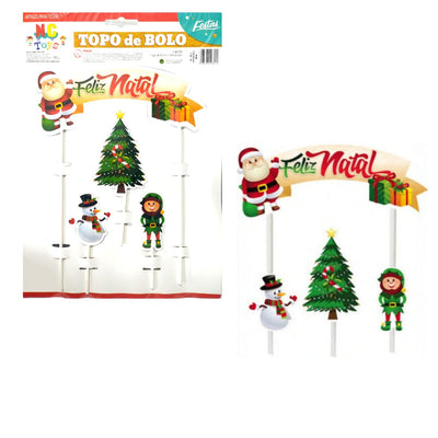 Topo de Festa Bolo Doce Natal Papai Noel Decoração Festa