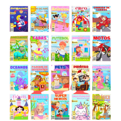 Kit 15 Revistinha Livro educativo de Colorir Infantil p/ Kit Festa Lembrancinha Prenda