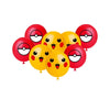 25 Unid Balão Poke 11 Pol - Bexiga Pokebola Vermelho Amarelo