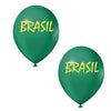 25 Unid Balão Verde Brasil Bexiga Latex 9 Pol Copa Decoração