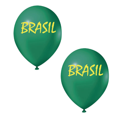 25 Unid Balão Verde Brasil Bexiga Latex 9 Pol Copa Decoração
