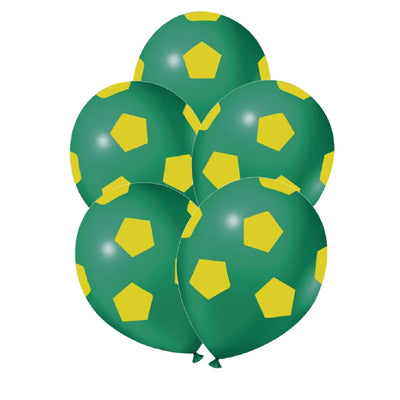 25 Unid Balão Bexiga Bola de Futebol Verde e Amarelo Festa Comemoração