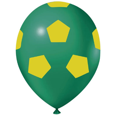 25 Unid Balão Bexiga Bola de Futebol Verde e Amarelo Festa Comemoração