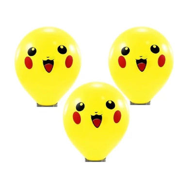 25 Unid Balão Poke 11 Pol - Bexiga Pokebola Vermelho Amarelo
