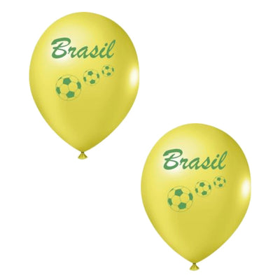 25 Unid Balão Amarelo Brasil Bexiga 9 Pol Copa Decoração