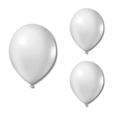 12 Unid - Balão Bexiga Branco 14 Pol Grande p/ Arco Desconstruido