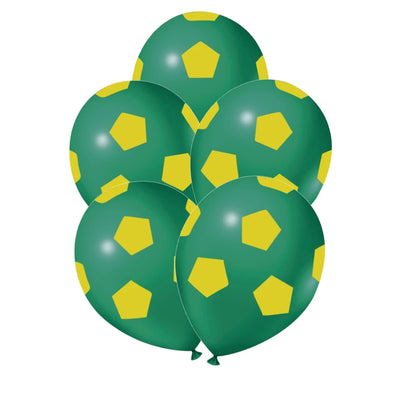 25 Unid Balão Bexiga Bola de Futebol Verde e Amarelo Festa Comemoração