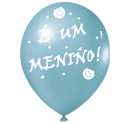 25 Unidades Balão Bexiga É Um Menino 9 Pol Chá Revelação Cha de Bebê