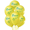 25 Unid Balão Amarelo Brasil Bexiga 9 Pol Copa Decoração