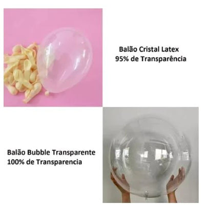 50 Unidades Bexiga Balão Cristal 8 Polegadas Látex Decoração Festa