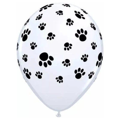 25 Unid Balão Branco Patinha Patas de Cachorro - Festa Decoração