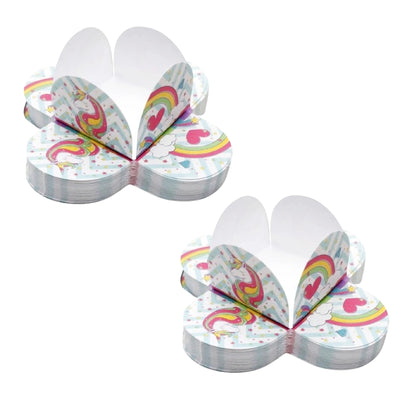 Kit 50 Forminha 4 Pétalas P/ Doces Unicórnio Decoração