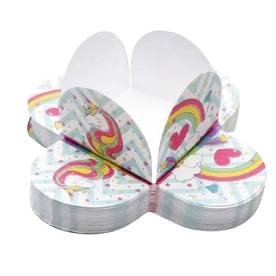 Kit 50 Forminha 4 Pétalas P/ Doces Unicórnio Decoração