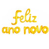 Kit Balão Metalizado Feliz Ano Novo Dourado Reveillon