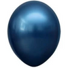 12 Balão 14 Pol Azul Escuro Meia Noite Cromado Gigante Bexiga Metalizado
