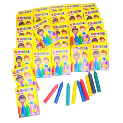 Kit 35 Livrinho Revistinha Colorir Pintar + 35 Cx Giz de Cera Kit Festa Lembrancinha Infantil
