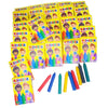 Kit 35 Livrinho Revistinha Colorir Pintar + 35 Cx Giz de Cera Kit Festa Lembrancinha Infantil