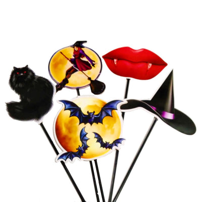 Kit 10 Palito Halloween Divertidos Dia Das Bruxas Decoração