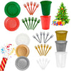Kit 150 Itens Descartaveis 50 Pratinho + 50 Garfinho + 50 Copo Descartavel Ano Novo Natal Decoração